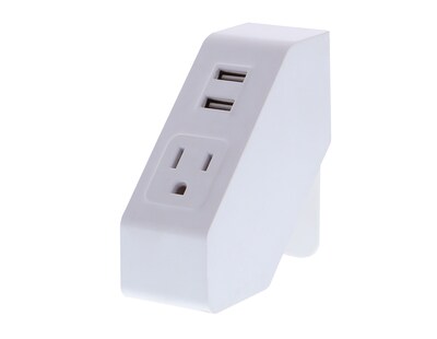 Bostitch Konnect™ Plastic Power Hub with 2 USB Charging Ports & 1 Power Outlet, 1.75, White (KT-POWER-WHITE)