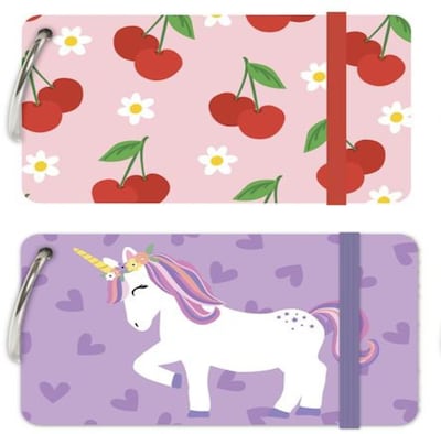Carolina Pad Unicorn & Cherries Lined Index Cards, 3 x 5, Assorted Colors, 75 Cards/Pack, 2 Packs/Bundle (35106)