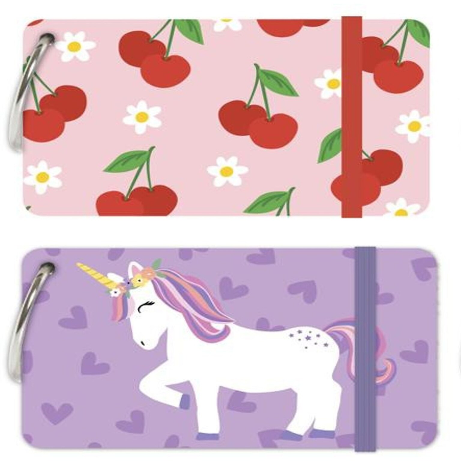 Carolina Pad Unicorn & Cherries Lined Index Cards, 3 x 5, Assorted Colors, 75 Cards/Pack, 2 Packs/Bundle (35106)