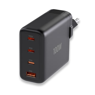 Turonic Wall Charger GaN Charging Station, 100W, 6.5ft, Black (BZ-A075)