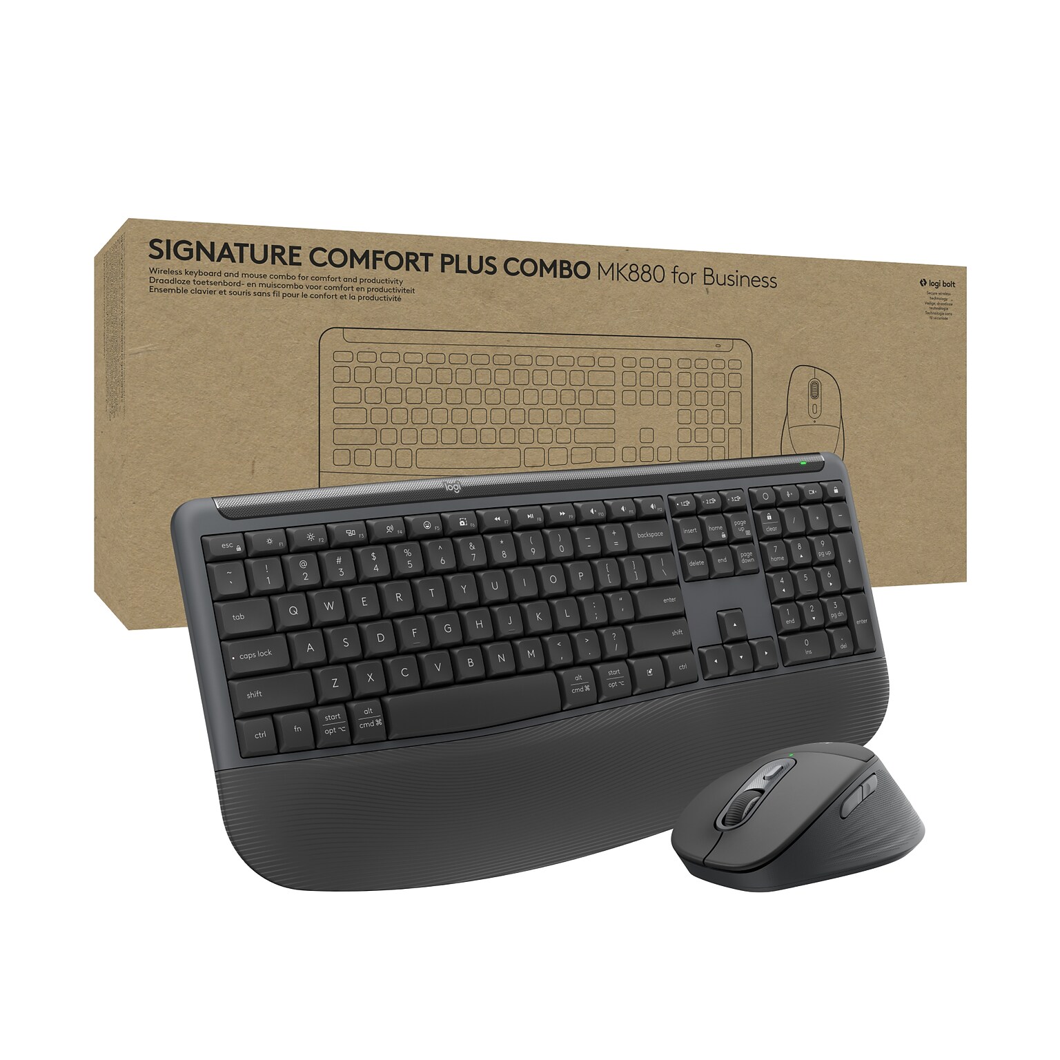 Logitech Signature Comfort Plus Combo MK880 for Business Wireless Keyboard and Mouse Combo, Graphite (920-013971)