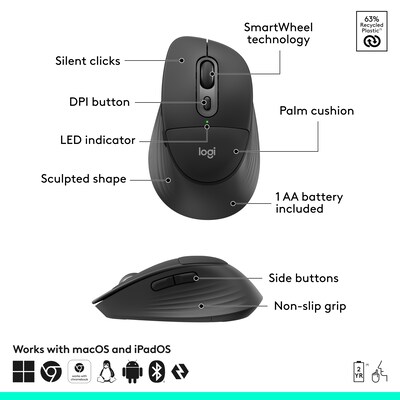 Logitech Signature Comfort Plus Combo MK880 for Business Wireless Keyboard and Mouse Combo, Graphite (920-013971)