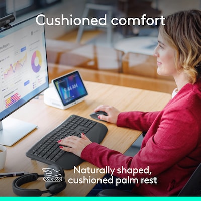 Logitech Signature Comfort Plus Combo MK880 for Business Wireless Keyboard and Mouse Combo, Graphite (920-013971)