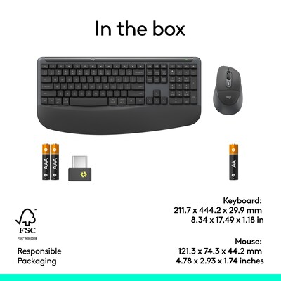 Logitech Signature Comfort Plus Combo MK880 for Business Wireless Keyboard and Mouse Combo, Graphite (920-013971)