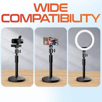 Delton T301 360° Webcam Stand, Camera Stand for Video Calls/Streaming/Recording, Black (DCT301)