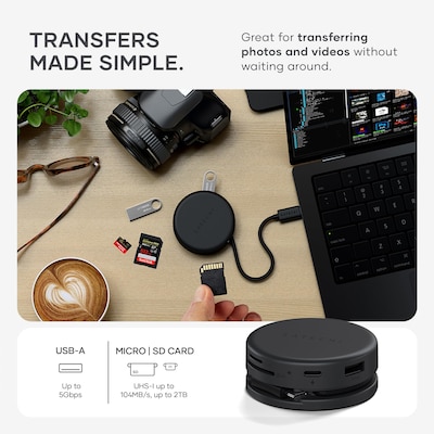 Satechi OntheGo 7-in-1 Multiport Universal Docking Station for Laptops, Space Black (ST-POTG7C)