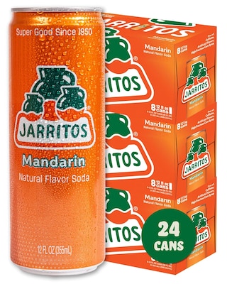 Jarritos Mandarin Soda, Caffeine Free 12 oz., 24 Cans/Carton (19201)