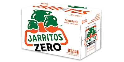 Jarritos Zero Mandarin Soda, Caffeine Free, 12 oz., 24 Cans/Carton (19301)