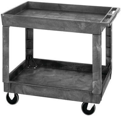Quantum Storage Systems 2-Shelf Plastic/Poly Mobile Utility Cart with Front Swivel Wheels (PC4026-33)