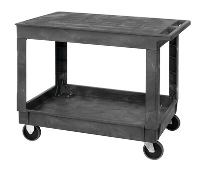 Quantum Storage Systems 2-Shelf Plastic/Poly Mobile Utility Cart with Front Swivel Wheels (PFTC4026-33-2)