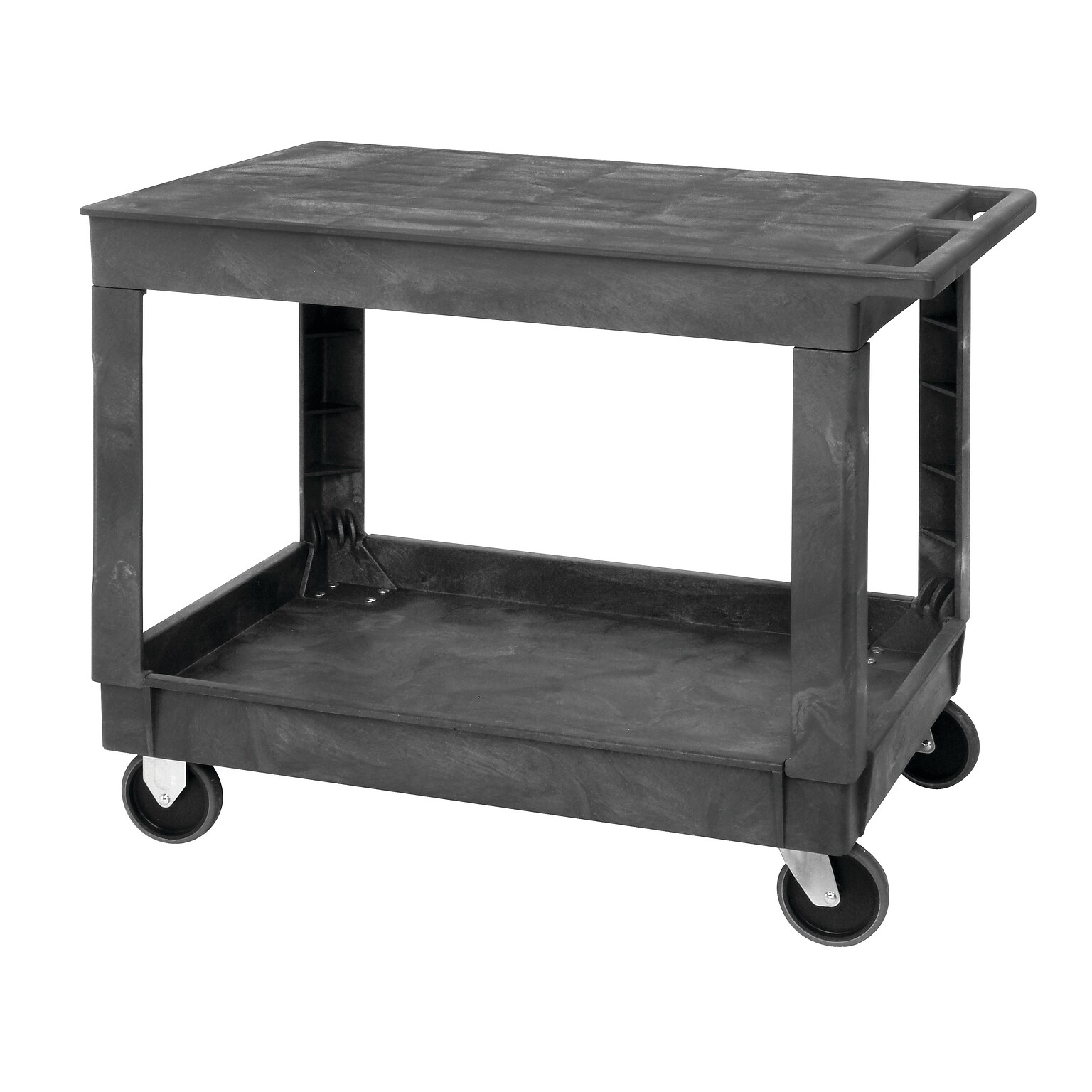 Quantum Storage Systems 2-Shelf Plastic/Poly Mobile Utility Cart with Front Swivel Wheels (PFTC4026-33-2)