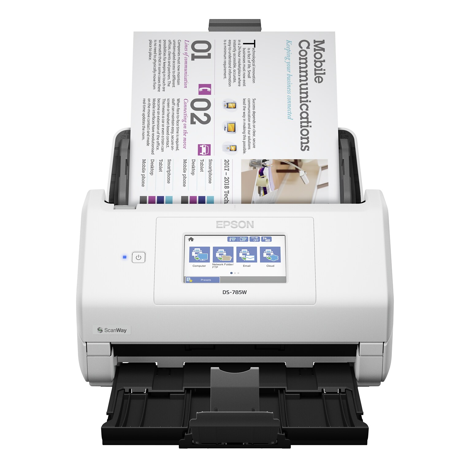 Epson DS-785W High-Speed Wireless Desktop Document Scanner (B11B288201)