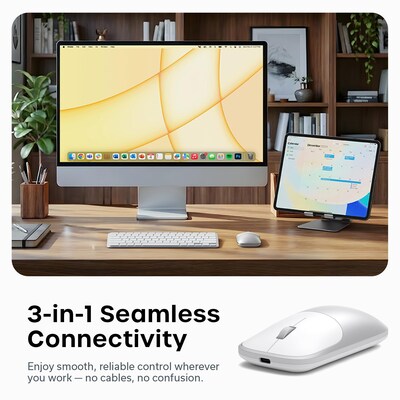 Satechi Slim EX Wireless Ambidextrous USB-C Mouse, Silver (ST-MEXS)