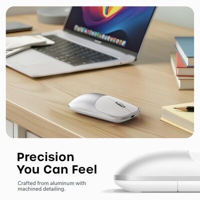 Satechi Slim EX Wireless Ambidextrous USB-C Mouse, Silver (ST-MEXS)
