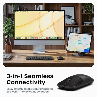 Satechi Slim EX Wireless Ambidextrous USB-C Mouse, Space Black (ST-MEXC)