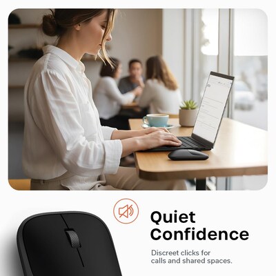 Satechi Slim EX Wireless Ambidextrous USB-C Mouse, Space Black (ST-MEXC)