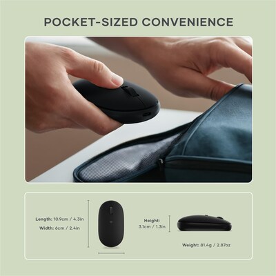 Satechi OntheGo Wireless Ambidextrous USB-C Mouse, Black (ST-MOTGK)