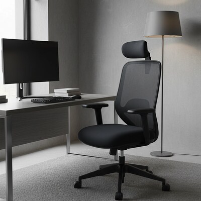 FlexiSpot Ergonomic Mesh Swivel Computer and Desk Chair, Black (C5BG-F1)