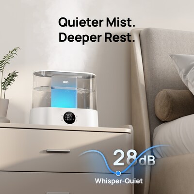 DREOUltrasonic Cool & Warm Mist Tabletop Humidifier, 300 sq. ft, White (DRHHM010S)