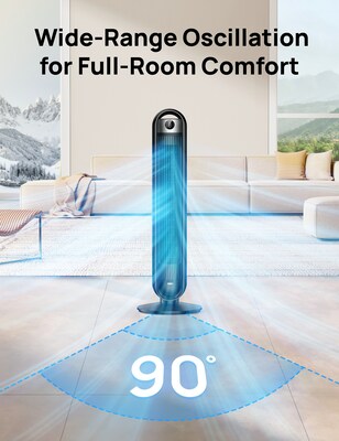 DREO Oscillating Tower Fan, 6-Speed, Black (DRHTF020)