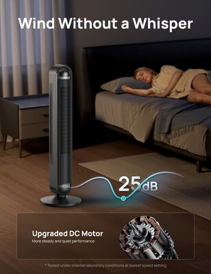 DREO Oscillating Tower Fan, 9-Speed, Black (DRHTF011S)