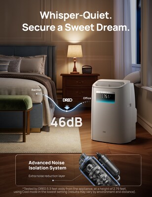 Dreo 8,000 BTU 120-Volt Portable Air Conditioner with Remote, White (DRHAC012S)