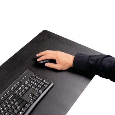 Fellowes Faux Leather Dual Sided Desk Pad, 31.5" x 15.75", Black/Gray (100141770)
