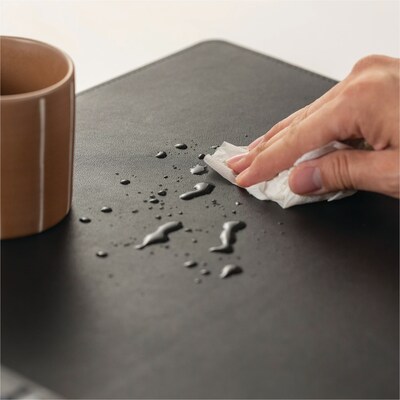 Fellowes Faux Leather Dual Sided Desk Pad, 31.5" x 15.75", Black/Gray (100141770)