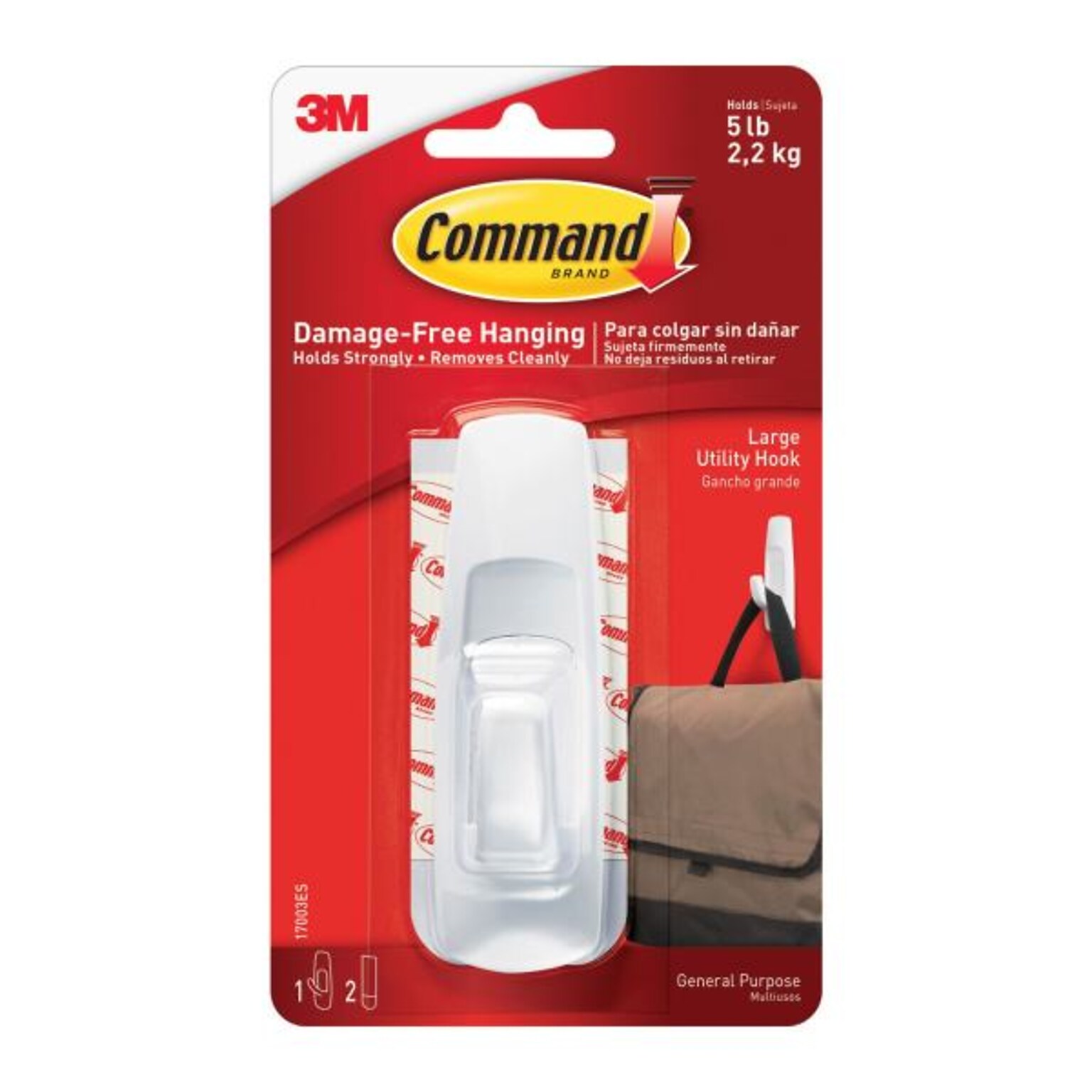 Command Large Utility Hook, 5 lb., White (17003-ES)