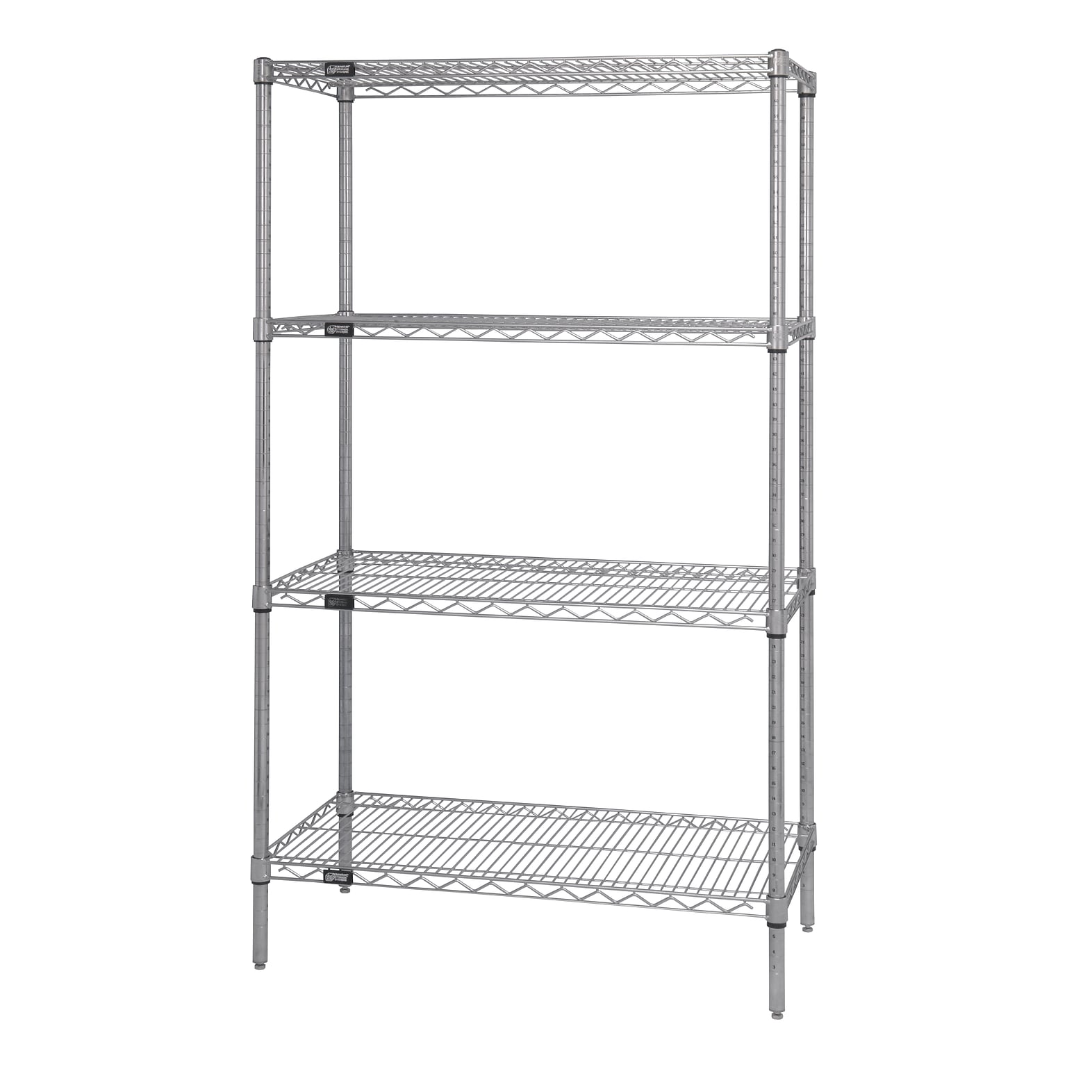 Quantum Storage Systems 4-Shelf Metal Stand Alone Wire Shelving Starter Unit, 63 x 36 x 24 (WR63-2436C)