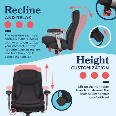 La-Z-Boy Noelin Ergonomic Fabric Swivel Task Chair, Black (52703-BLK)