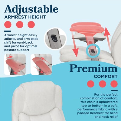 La-Z-Boy Noelin Ergonomic Fabric Swivel Task Chair, Cream (52703-CRM)
