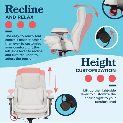 La-Z-Boy Noelin Ergonomic Fabric Swivel Task Chair, Cream (52703-CRM)