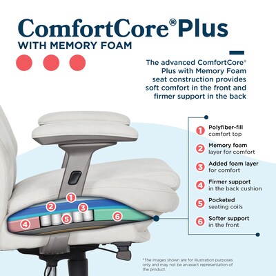 La-Z-Boy Noelin Ergonomic Fabric Swivel Task Chair, Cream (52703-CRM)