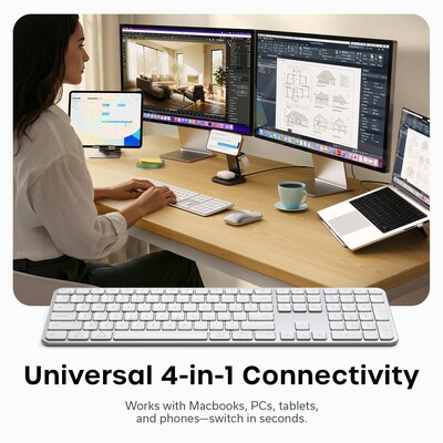 Satechi Slim EX3 Wireless Keyboard, Silver (ST-KEX3S-EN)
