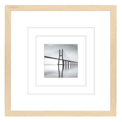 Excello Brands 12 x 12 MDF Square Triple Matted Picture Frame, Ash Wood (PF-TM1212-ASH)