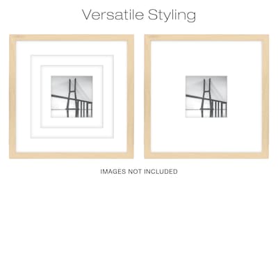 Excello Brands 12" x 12" MDF Square Triple Matted Picture Frame, Ash Wood (PF-TM1212-ASH)