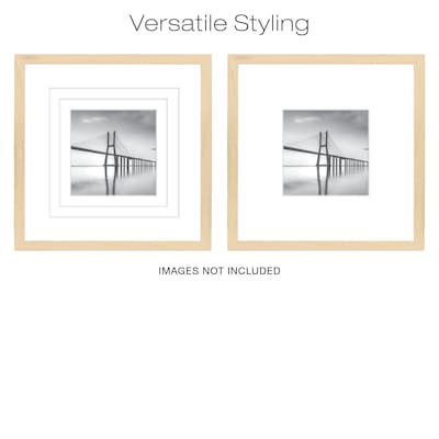 Excello Brands 18" x 18" MDF Square Triple Matted Picture Frame, Ash Wood (PF-TM1818-ASH)