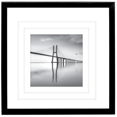 Excello Brands 18 x 18 MDF Square Triple Matted Picture Frame, Black (PF-TM1818-BLK)