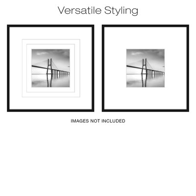 Excello Brands 18" x 18" MDF Square Triple Matted Picture Frame, Black (PF-TM1818-BLK)