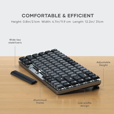 Satechi SM1 Slim Wireless Mechanical Keyboard, Linear Keys, Dark (ST-KSM1DK-EN)