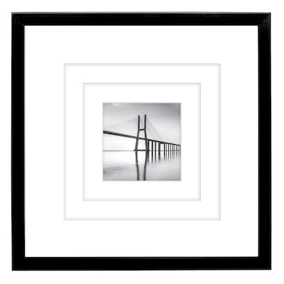 Excello Brands 12 x 12 MDF Square Triple Matted Picture Frame, Black (PF-TM1212-BLK)