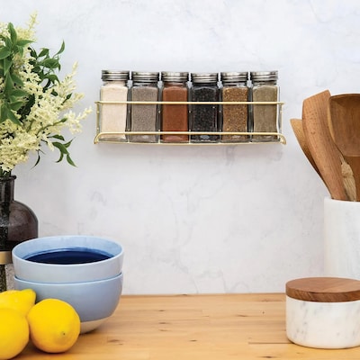 Better Houseware Brass Wire Spice Shelf, Gold (BTH1464B)