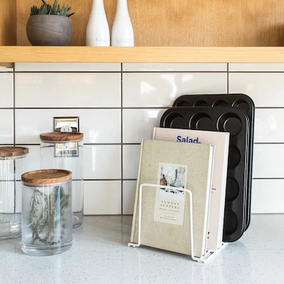 Better Houseware Coated Steel 4-Section Medium Vertical Organizer, White (BTH1493)