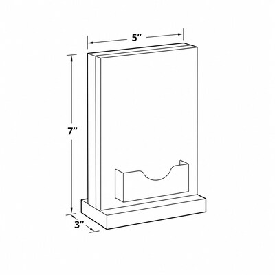 Azar Displays 5 x 7 Block Sign Holder with Gift Card Pocket, Top Loading, Clear Acrylic (104538)