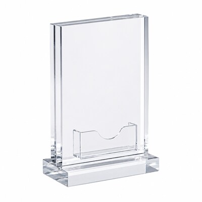 Azar Displays 5" x 7" Block Sign Holder with Gift Card Pocket, Top Loading, Clear Acrylic (104538)