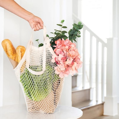 Better Houseware Farmers Market Cotton Canvas Net Bag with Dual Handles, Natural Color (BTH1550)