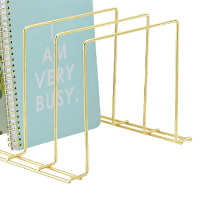 Better Houseware Coated Steel 4-Section Large Vertical Organizer, Brass (BTH14933B)