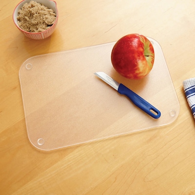 Better Houseware 10 in. x 14 in. Acrylic Cutting Board, Silver (BTH34411)