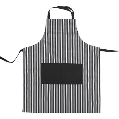 Better Houseware Adjustable Striped Apron, Black (BTH1685E)